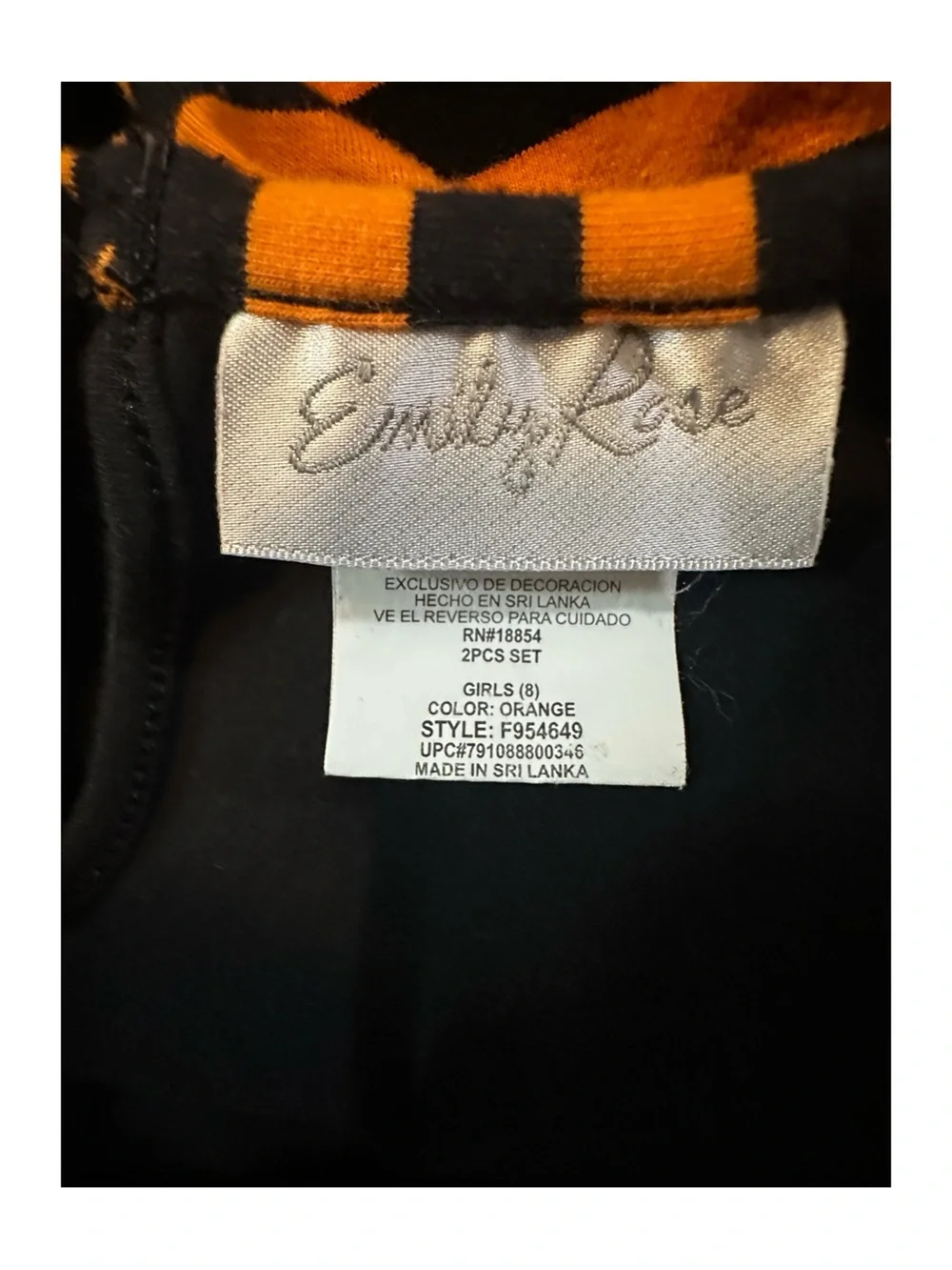 Emily Rose Halloween Black & Orange Cat Unicorn Tutu Top